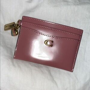 Coach Blush Card Holder with Gold Charm